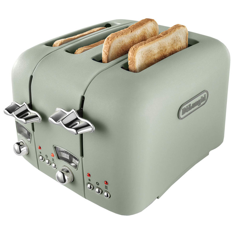 De'Longhi Argento 1.7L Kettle & 4 Slice Toaster, Green