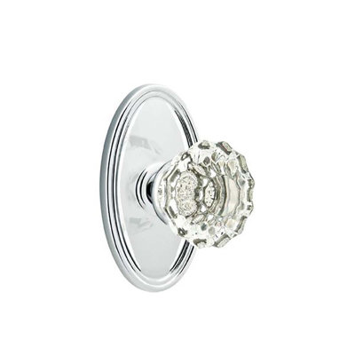 Ensemble de faux boutons Emtek avec bouton ovale Roestte et verre Astoria