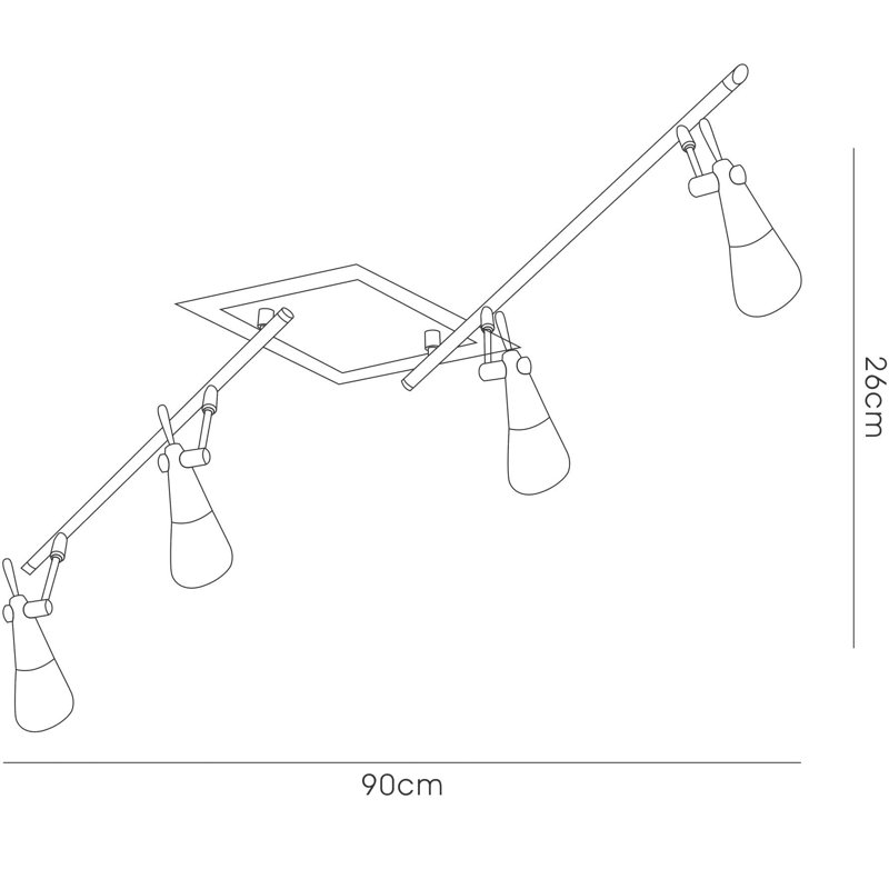 Witten Glass Spotlight, 4 Light