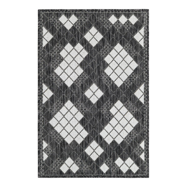 Unique Loom Black/White Indoor/Outdoor Rug | Wayfair