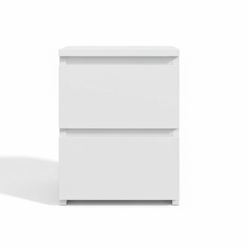 Delancey 30cm W Manufactured Wood Bedside Table, White