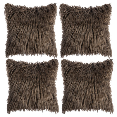 Faux Fur Throw Cushion Square Pillow Cover with Insert