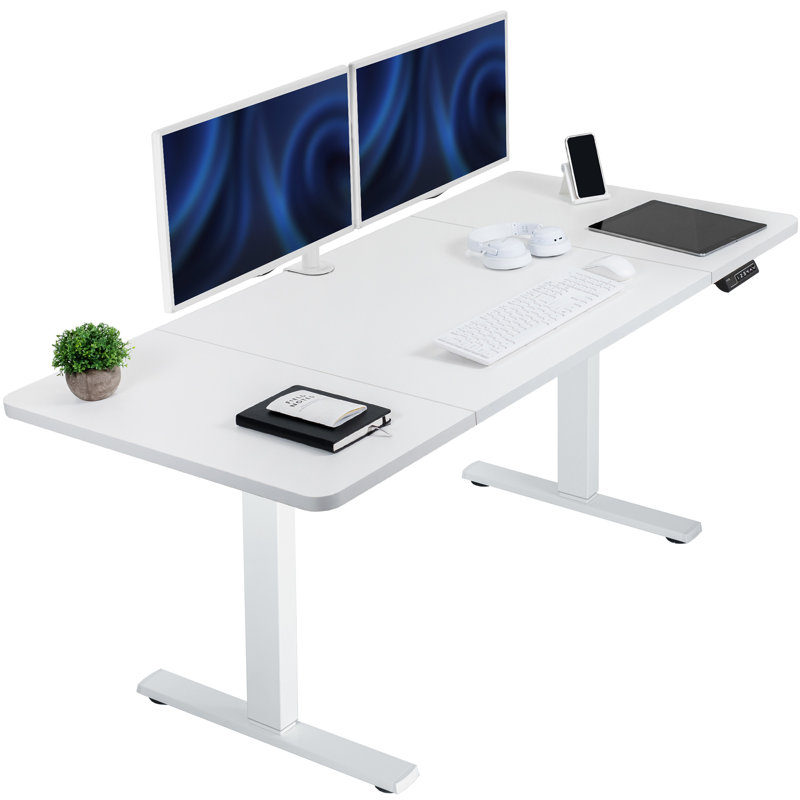 Bureau électrique à moteur simple VIVO avec contrôleur de mémoire à bouton-poussoir, H 48,5 po x l 60 po x P 30 po