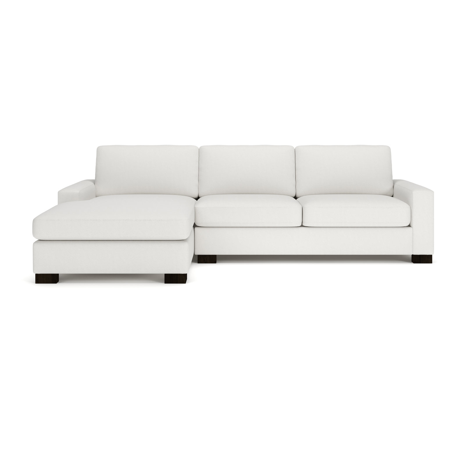Jonie 115" 2-Piece Upholstered Chaise Sectional, Left Hand Facing, Macarena Beige Basketweave Olefin
