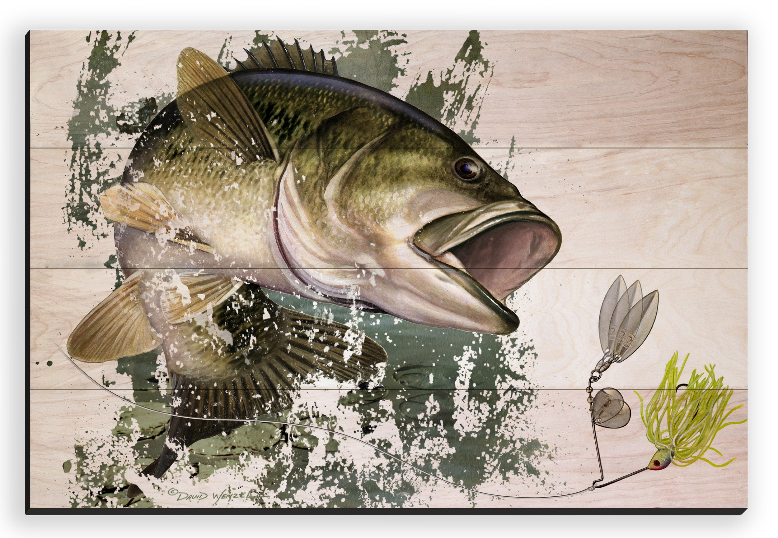 House & Homebody Co. Bass On Wood by David Wenzel Print