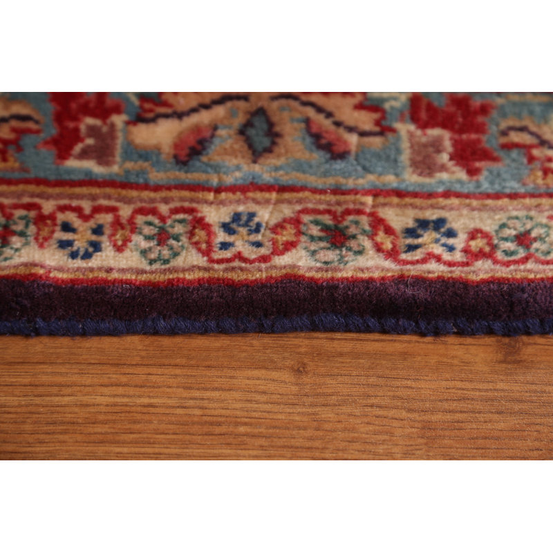 Tapis bleu marine en laine noué à la main de conception unique 1960S 9 pi 7 po x 12 pi 9 po Siet