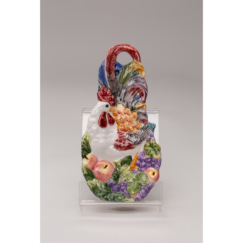 Ceramic Rooster Spoon Rest 
