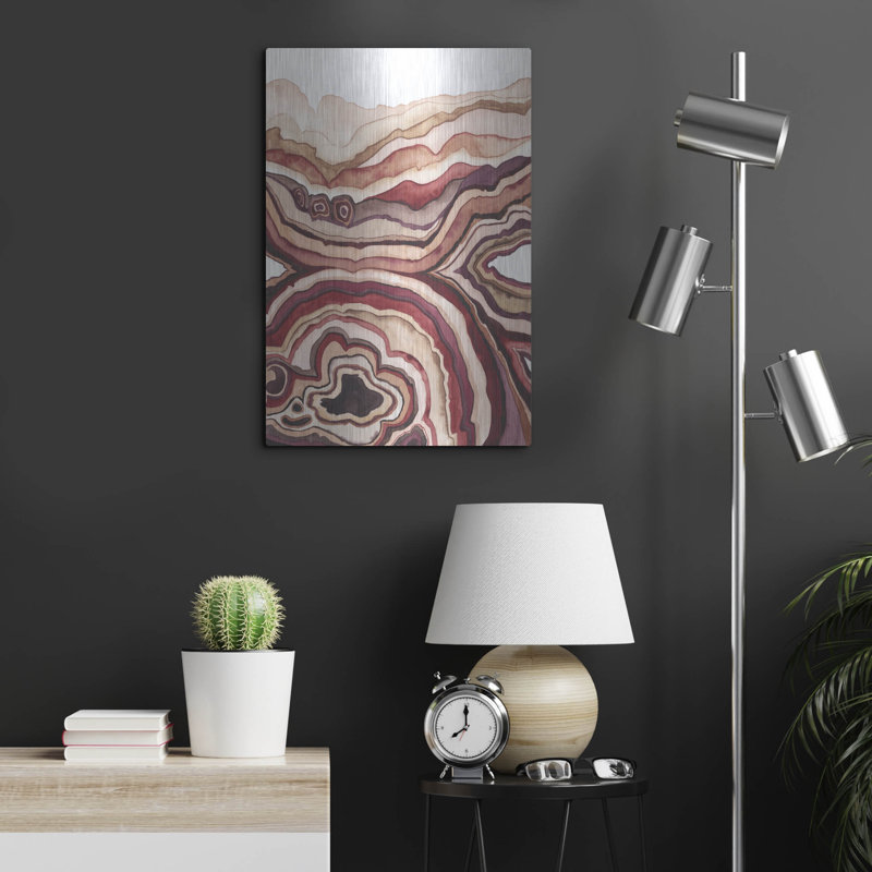 «Quartz Lore III» par Grace Popp, verre d'art mural en métal, H 24 po x l 16 po