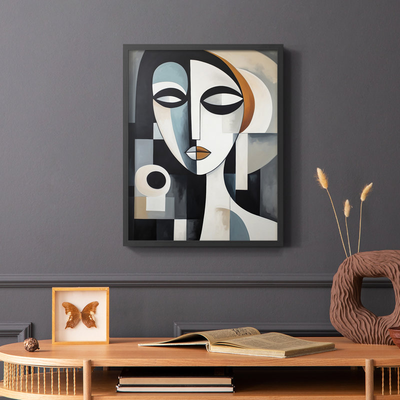 WOMEN Series LXI - reproduction encadrée de qualité supérieure - prête à être accrochée - aucun clou requis, Noir