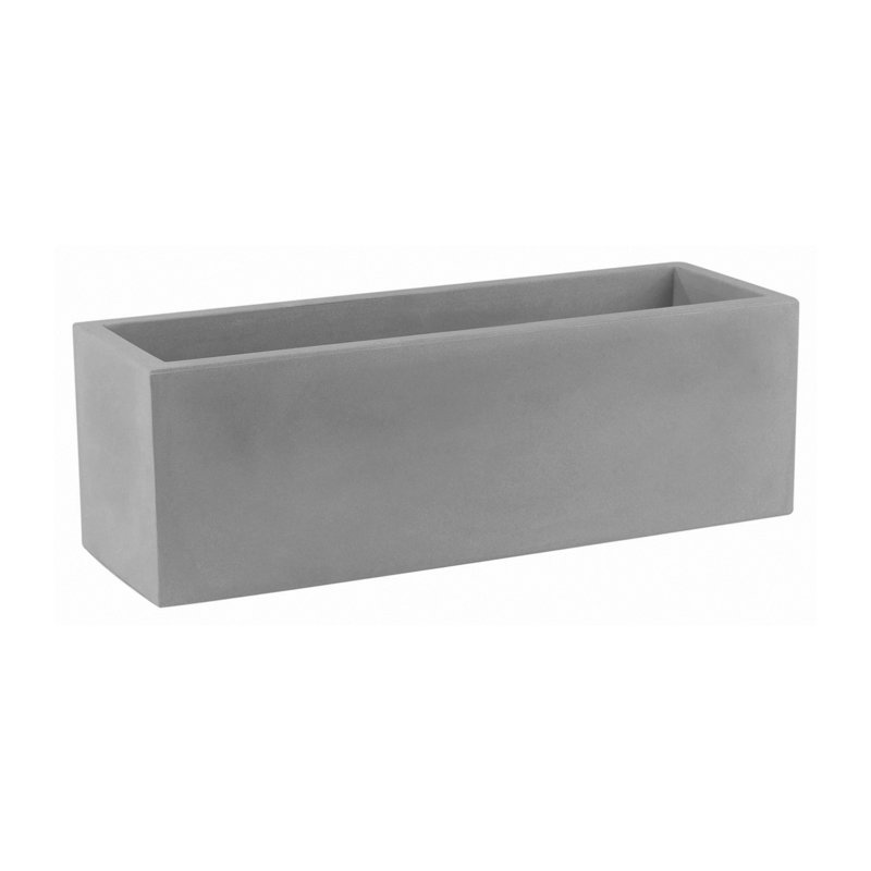 Jardiniere Resin Planter Box, 11.75" H x 31.5" W x 11.75" D, Steel