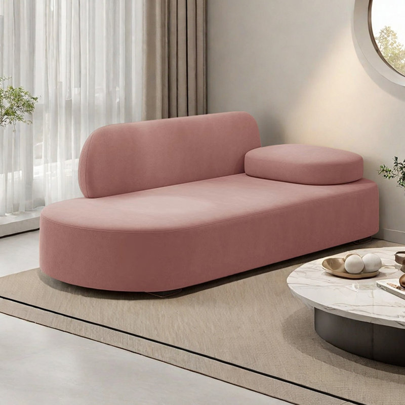 Méridiennes d'intérieur avec appui-tête mobile Finck, Rose, Orienté à droite