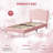 Twin-XL Size Bed Frame Soft Low Profile Sturdy Platform with Upholstered Headboard,  Wooden Slats, Noise Free, No Box Spring Needed, Pink-1429478653