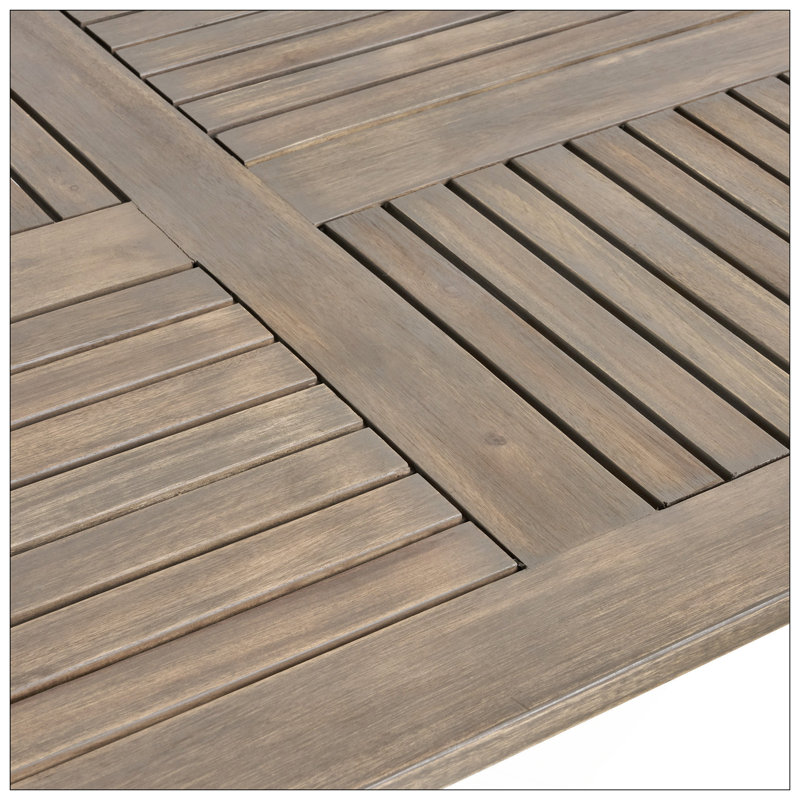 Table de salle à manger en bois d'acacia 70 ", Gris
