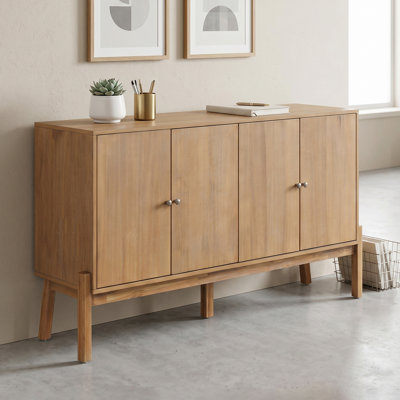 Armoire de rangement de bureau 60 po à 4 portes avec tablettes réglables