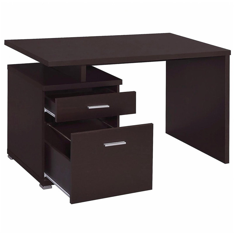 Bureau réversible à 2 tiroirs Cappuccino