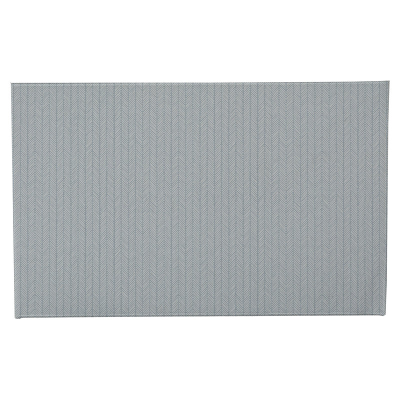 Tapis de toilette rectangulaire antidérapant à chevrons, L 24 po x L 17 po, Slate Blue, Blue