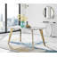 Anders Modern High Gloss Marble Effect Dining Table Set with 6 Luxury Faux Leather Dining Chairs-90277889-91736255