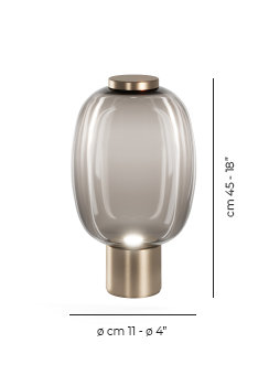 Riflesso Table Lamp 2 Crystal Transparent Matt Gold 3 L2405 Ul, 18" H x 11" W x 11" D, Smoky Transparent