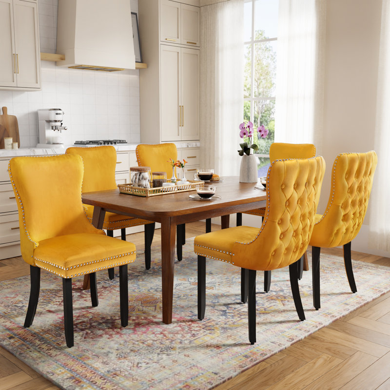 Upholstered Dining Chair, Yellow