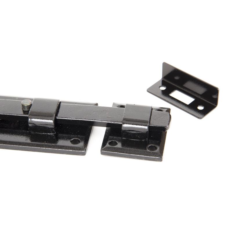 French Pewter Door Bolt, Black, 39.4cm H x 4.7cm W x 7.2cm D