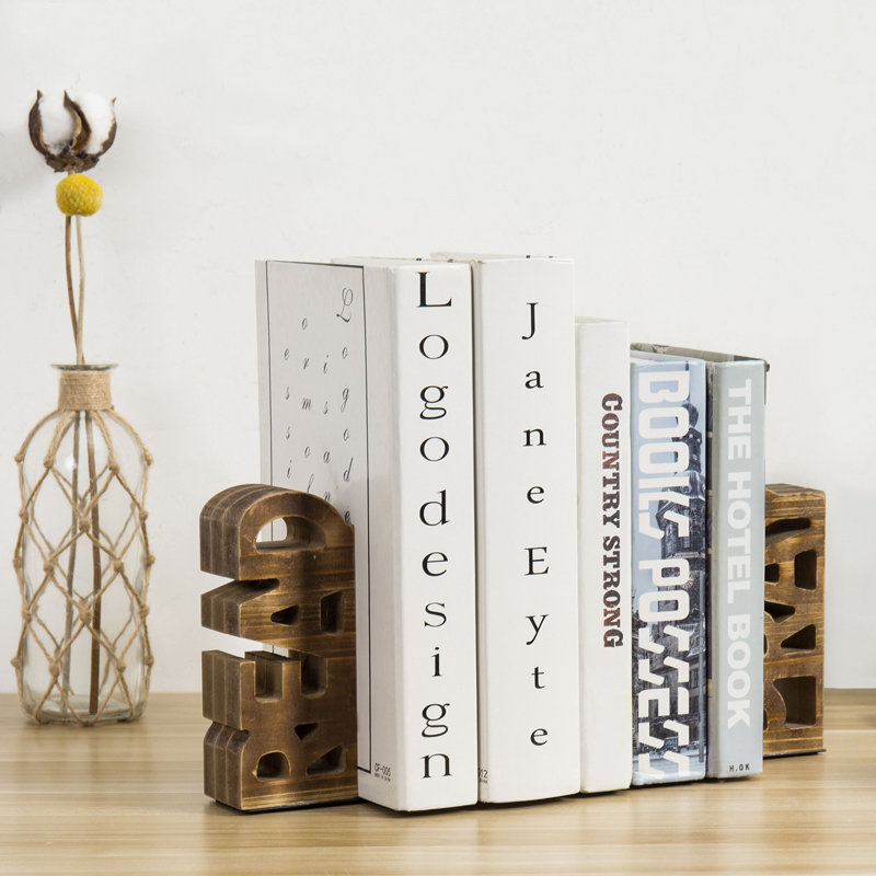 Rustic Wood Bookends