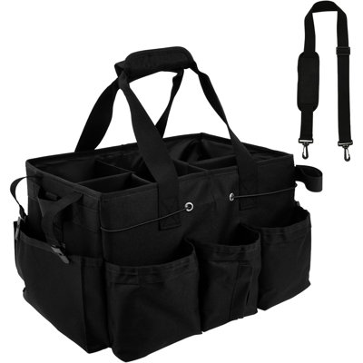 Cleaning Caddy Bag With Adjustable Shoulder Strap And Multiple Pockets Multifunctional Cleaning Caddy Storage Large Capacity Cleaning Tote Organizer For Housekeepers