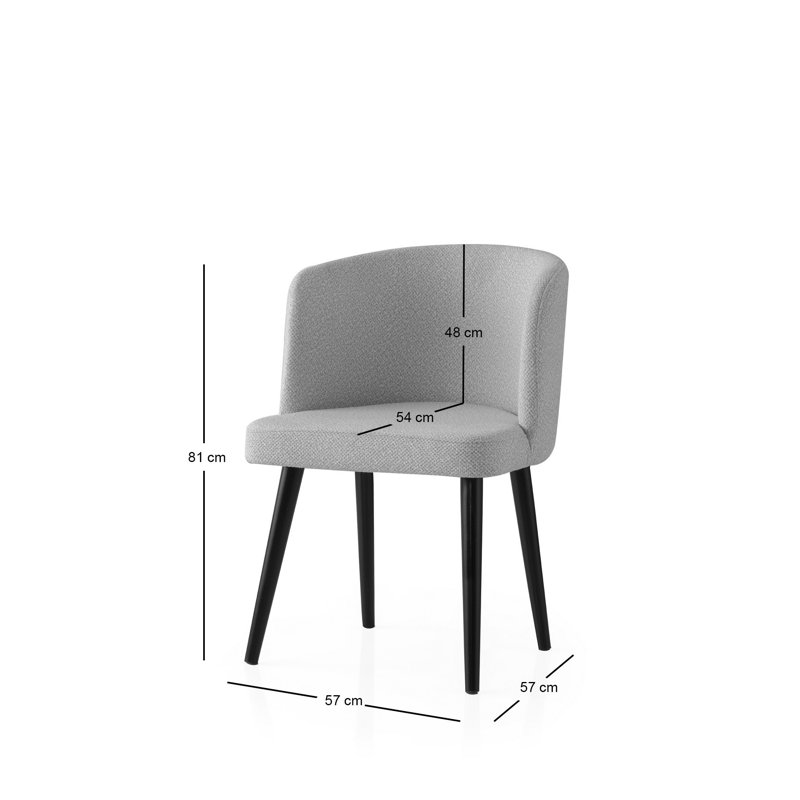Modern Chair Set (2 Pieces), Black & Gray, 22.4 x 31.9 x 22.4 inches | 100% Iron Frame, Melamine Coated Particle Board Seat, Beech Legs | Ergonomic Design, Adjustable Seat Height, 385 lbs Capacity