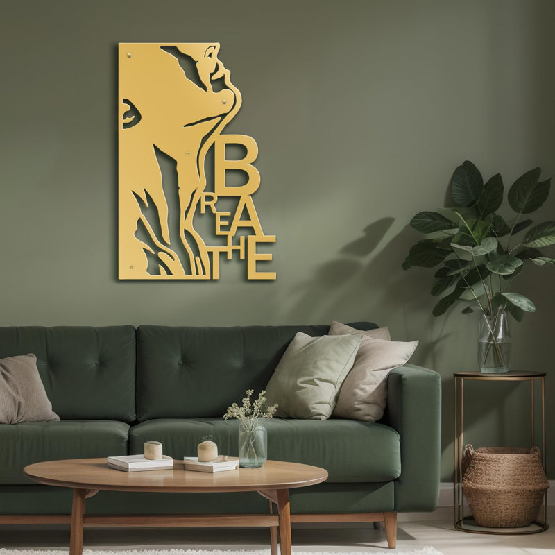 Décoration murale en métal, Or, H 12 po x l 6 po x P 0,05 po