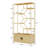 Dessens Rattan Bookshelf 7 tiers Bookcases Storage Rack with cabinet