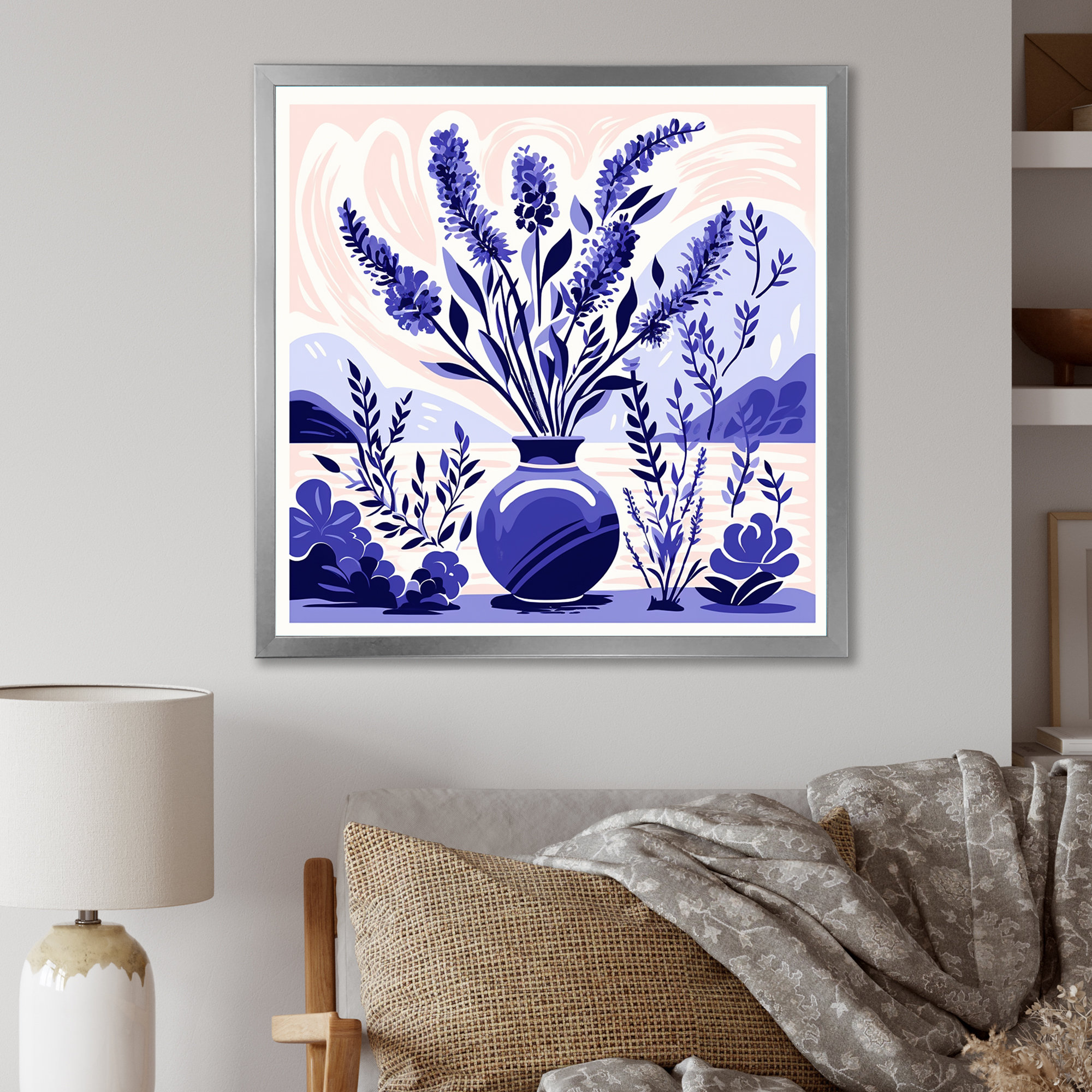 Winston Porter Purple Boho Pottery Blooms IV - Boho Pottery Wall Art ...