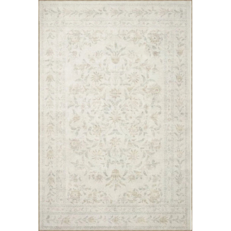 Traditional Woven Based Washable Carpet, Rectangle 3'4" x 5'