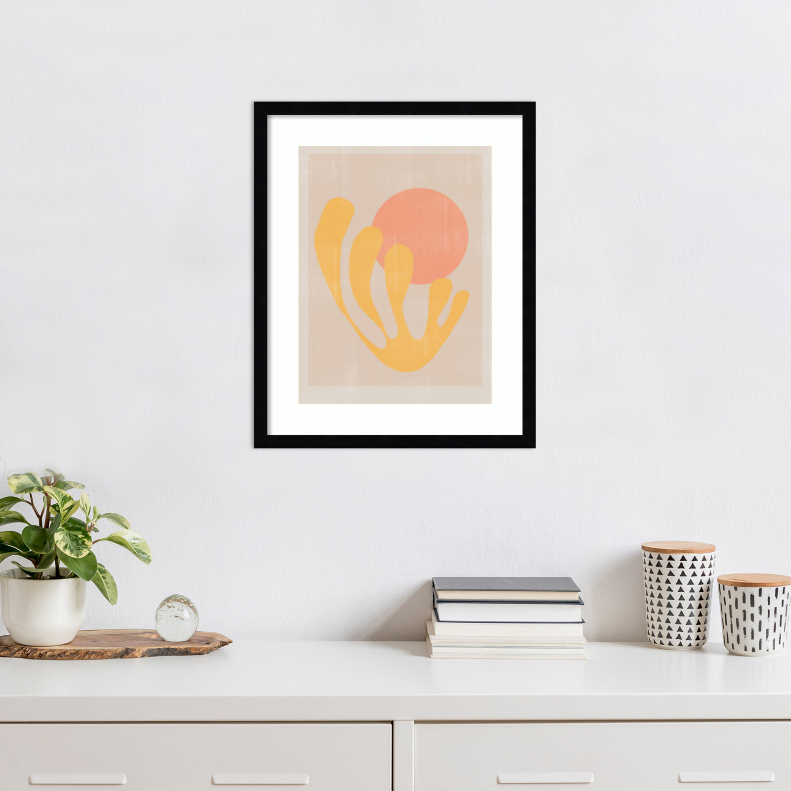 Giese "Modern Plant No. 2" Print, Black, 21" H x 17" W