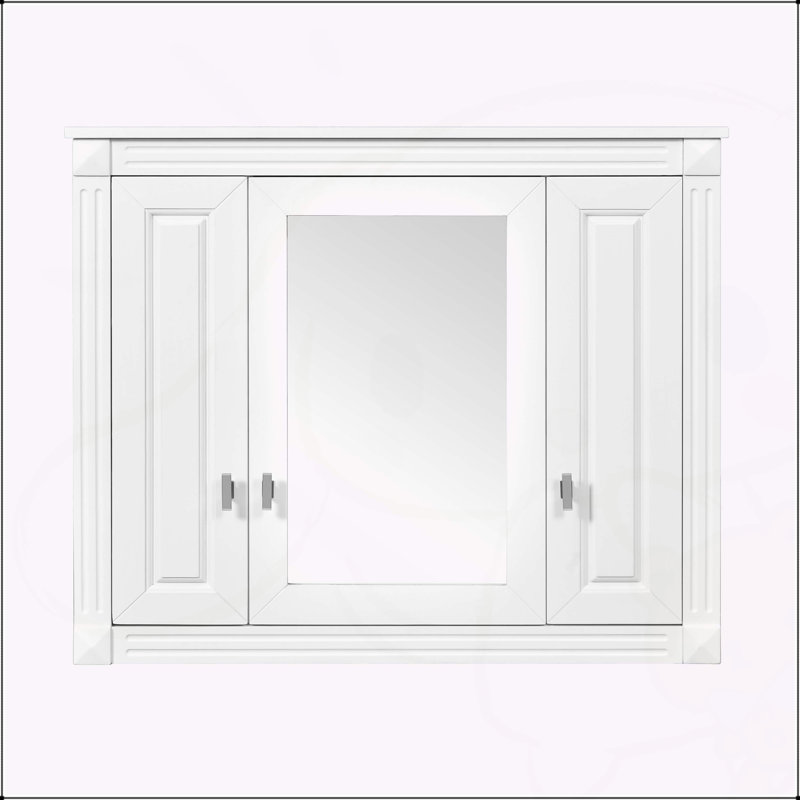 Armoire de salle de bain murale polyvalente avec plusieurs tablettes et miroir
