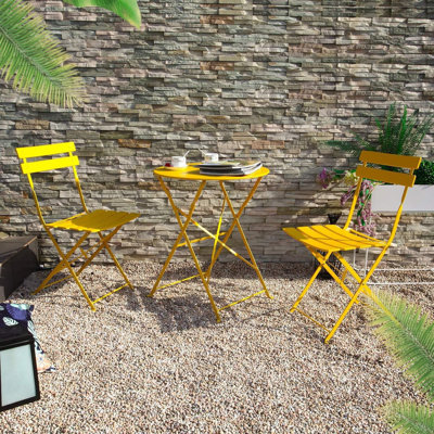 Stecy 2 - Person Metal Patio Dining Set with Round Table