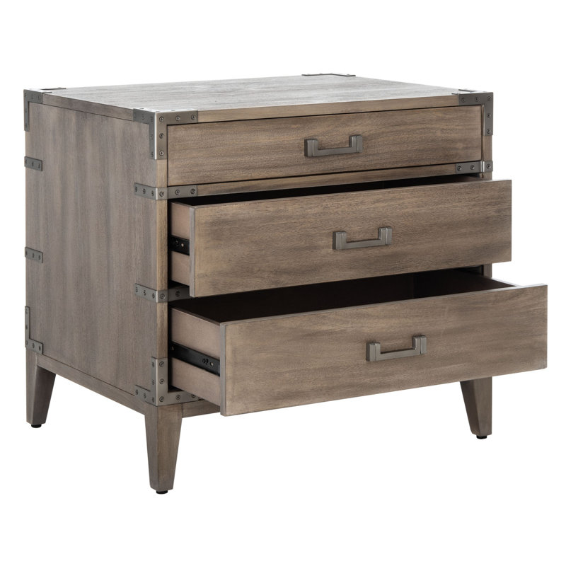 Lauretta 3 - Drawer Nightstand, Ash Brown