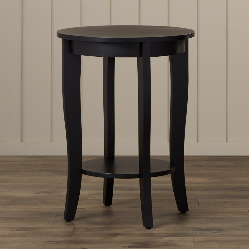 Carbin Round End Table, Black