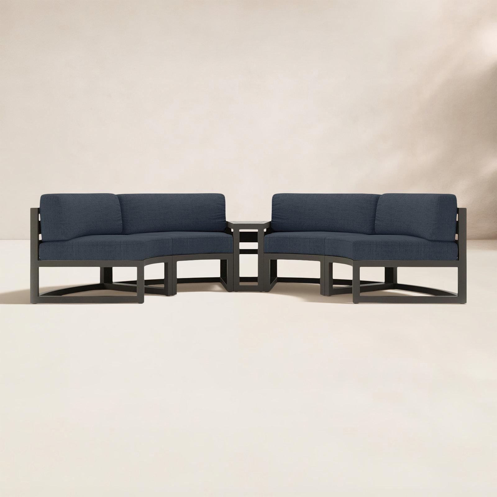 Bergeron 81" Sunbrella® Patio Sectional, Spectrum Indigo Sunbrella®, Slate