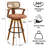 Swivel Upholstered Cane Back Bar Stools-592409349-592409353
