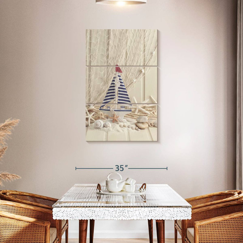 Aletra décor et voilier, H 23 po x l 14 po
