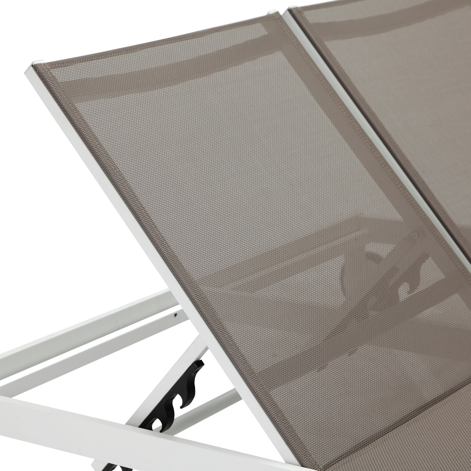 Isabella 53'' Outdoor Powder Coated Aluminum Double Chaise, Gray