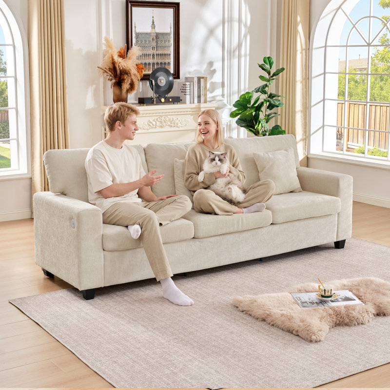 Canapé en chenille 94,49 "Comfy Cloud Couch, Beige
