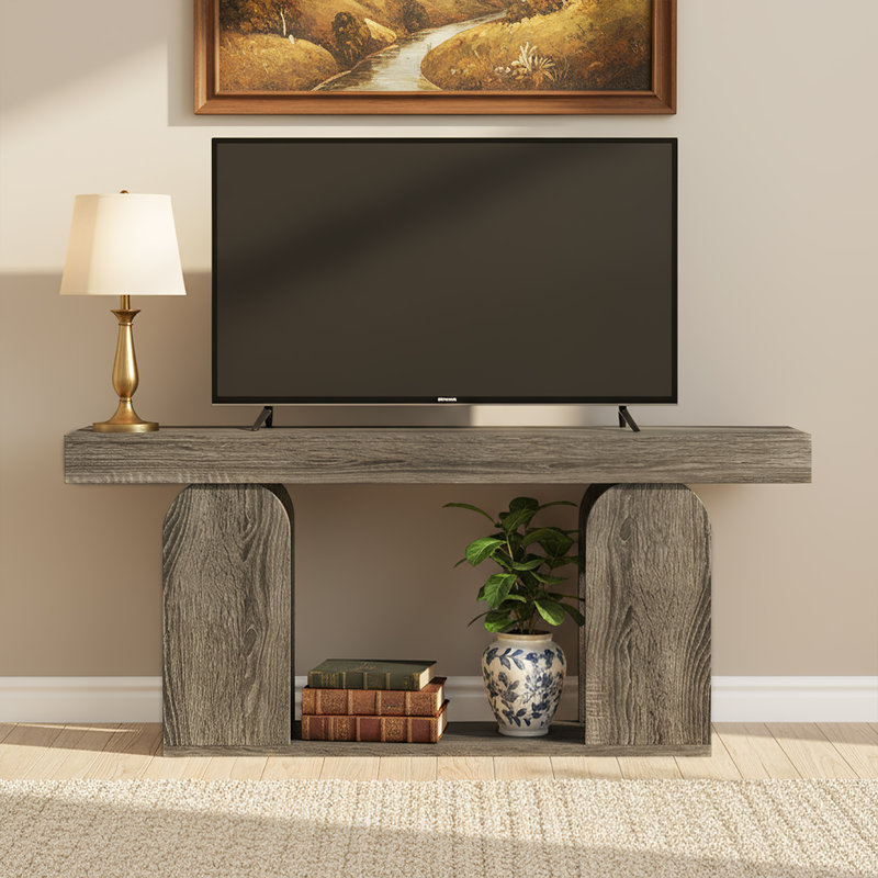 Console de style rustique 70,9 po Gouldner, Gris