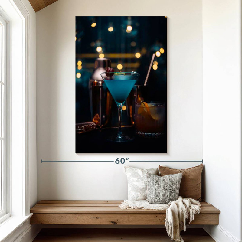 Yarlin Blue Cocktail, 51" H x 34" W