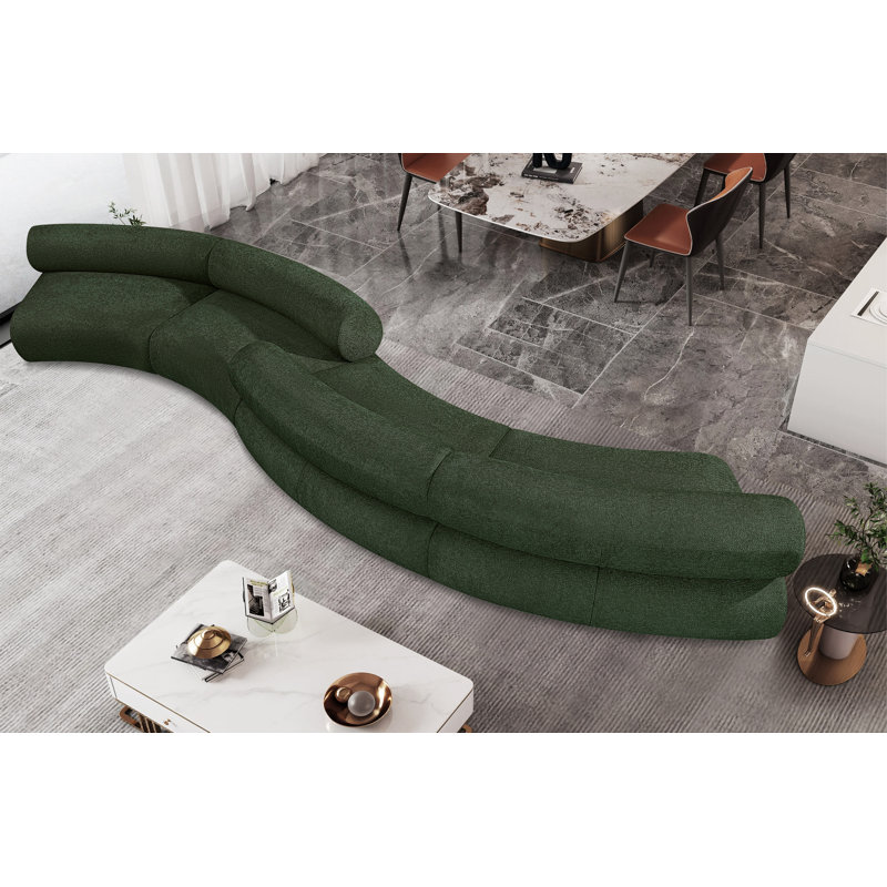 Bale 202" Upholstered Sectional, Green Chenille Fabric