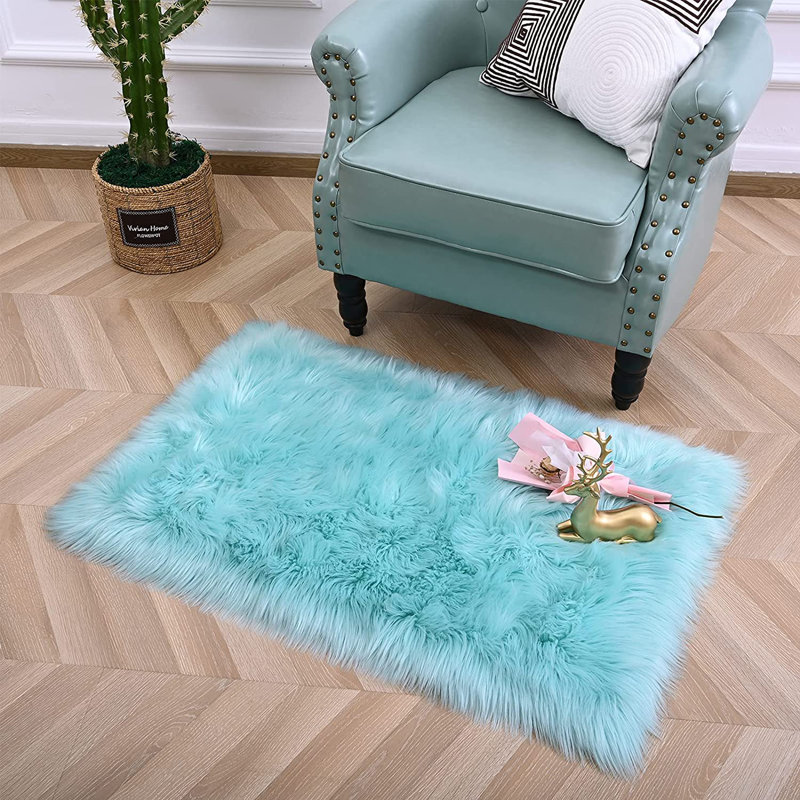 Chevez Faux Sheepskin Indoor Rug, Rectangle 2' x 3'