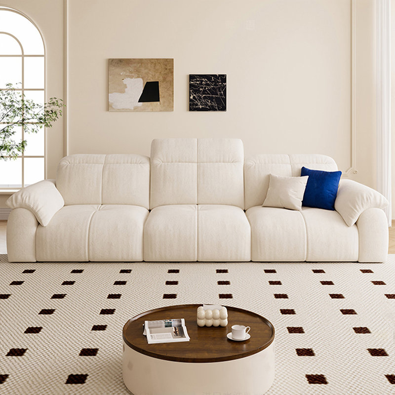 Creamy white Polyester Modular Power Reclining Sofa