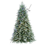 Vickerman Frosted Albany Spruce Artificial Pre-Lit Christmas Tree, Color Changing Lights