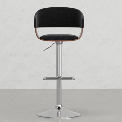 Chaise pivotante de style rétro gris anthracite pour bureau - barre d'espace de travail avec repose-pieds de conception ergonomique