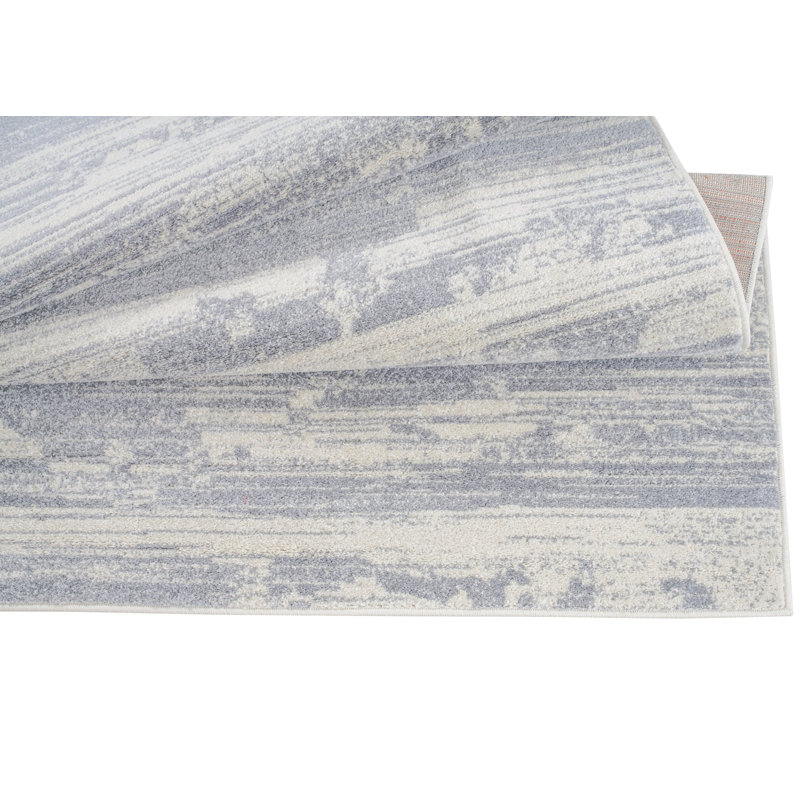 Tapis abstrait gris Rentchler, Rectangle 5 pi 2 po x 7 pi 6 po