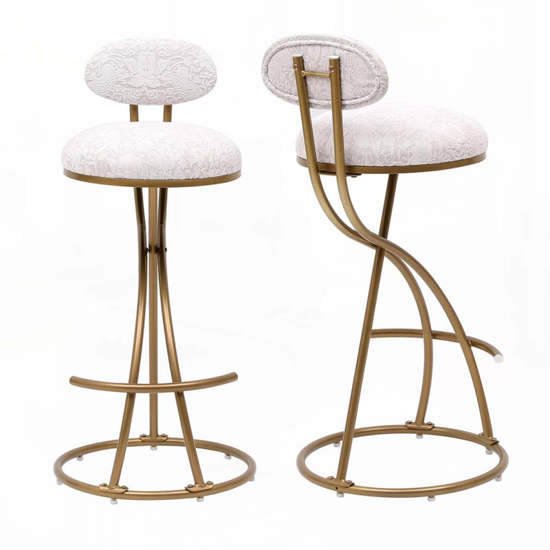 Tabouret de bar 27,95 po Hilaree, Vert, Doré clair